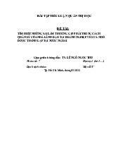 Tìm hiểu những sai lầm thường gặp phải trong cách quản lý của nhà lãnh đạo tại doanh nghiệp vừa và nhỏ được thành lập tại nước ngoài | Tiểu luận quản trị học