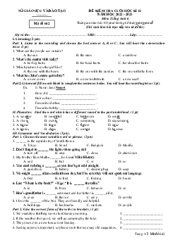 Đề thi học kì 2 môn Tiếng Anh 6 năm 2022 - 2023 sách Global Success | Đề 5