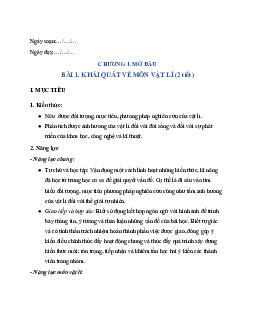 Giáo án Vật lí 10 sách Chân trời sáng tạo