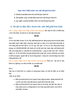 Soạn bài Đấu tranh cho một thế giới hòa bình | SGK Ngữ Văn 9 Chân trời sáng tạo (Tập 2)