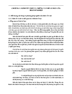 Chương 1: Kinh tế vi mô và những vấn đề cơ bản của doanh nghiệp