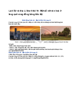 Lịch Sử và Địa Lí lớp 4 Bài 10: Một số nét văn hoá ở làng quê vùng đồng bằng Bắc Bộ | Chân trời sáng tạo