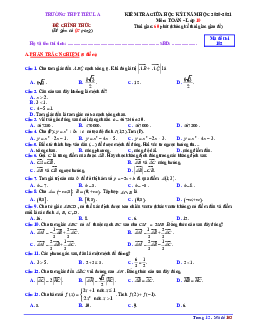 Đề thi giữa HK1 Toán 10 năm 2020 – 2021 trường THPT Tiểu La – Quảng Nam
