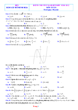 Đề ôn thi THPT QG 2022 môn Toán phát triển từ đề minh họa -Đề 3 (có lời giải chi tiết)
