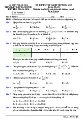 Đề thi thử TN THPT 2025 môn Toán trường PT DTNT THPT tỉnh Quảng Nam