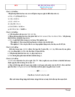 TOP 20 đề thi hóa học 9 học kỳ 2 (có lời giải)