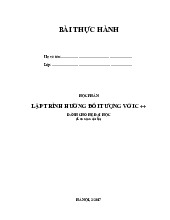 Bài tập thực hành lập trình hướng đối tượng với C++ dành cho hệ đaị học | Đại học Văn Lang