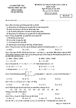 Đề khảo sát lần 1 Toán 10 năm 2023 – 2024 trường THPT chuyên Hùng Vương – Phú Thọ