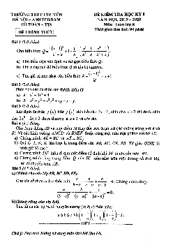 Đề thi HK1 Toán 8 năm 2019 – 2020 trường THPT chuyên Hà Nội – Amsterdam