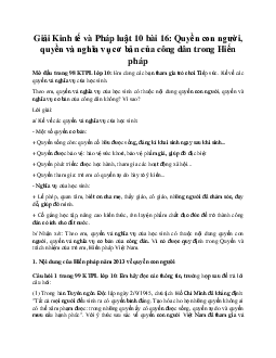 Giải Kinh tế và Pháp luật 10 bài 16 KNTT