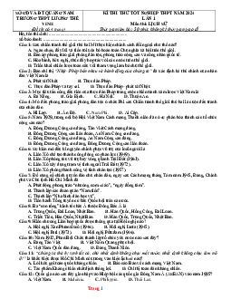 Đề ôn thi môn lịch sử 12 năm 2024 trường thpt lương thế vinh (có đáp án)