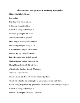 Đề thi thử THPT Quốc gia 2021 môn Ngữ Văn trường Quảng Xương 1 lần 3 (có đáp án)