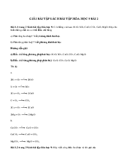 Giải Sách bài tập Hóa học 9 bài 1