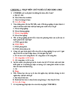 Trắc nghiệm có đáp án : Nhập môn chủ nghĩa xã hội khoa học