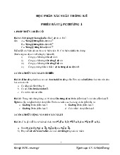 Phiếu bài tập Chương 1 môn Xác suất thống kê | Học viện Báo chí và Tuyên truyền