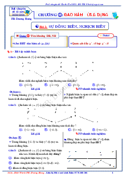 Chuyên đề hàm số và đồ thị dành cho học sinh trung bình – yếu – Dương Minh Hùng Toán 12
