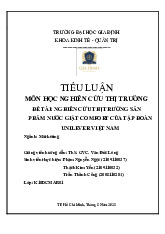 Tiểu luận Nghiên cứu Thị Trường Nước Giặt Comfort Unilever | Môn Nghiên cứu thị trường - Đại học Gia Định