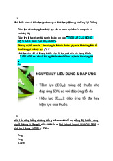 Đề ôn giữa kỳ môn Dược Lý | Đại học Y khoa Phạm Ngọc Thạch