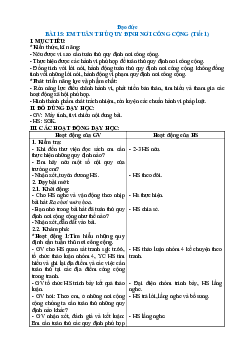 Giáo án Đạo đức 2 sách Kết nối tri thức với cuộc sống (Cả năm) | Tuần 15