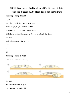 Toán lớp 4 Bài 15: Làm quen với dãy số tự nhiên Kết nối tri thức