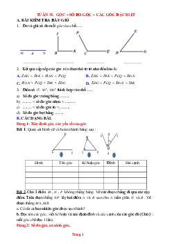Bài tập Toán 6 bộ kết nối tuần 33 góc-số đo góc-các góc đặc biệt