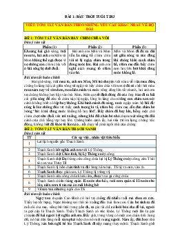 Bộ đoạn văn dàn ý bài văn lớp 7 Kết nối tri thức học kỳ 1
