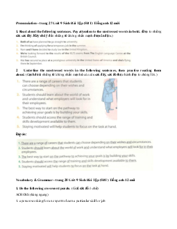 Giải bài tập SBT Tiếng Anh lớp 12 chương trình mới Unit 9: Choosing a career
