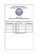 Phân tích và thiết kế hệ thống quản lí nhân sự | Môn Phân tích và thiết kế hệ thống - Đại học Công Nghệ Đông Á