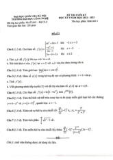 Đề cuối kì GT1 (CLC) Kỳ 1 Năm Học 2022-2023 . Môn Giải tích 1 (VNU) | Trường Đại học Công nghệ, Đại học Quốc gia Hà Nội.