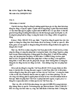 Tài liệu về Luật lao động môn Luật học / Đại học nội vụ Hà Nội