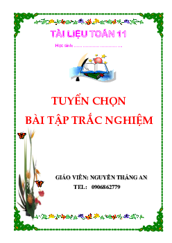 Tuyển chọn bài tập trắc nghiệm Hình học 11 – Nguyễn Thắng An