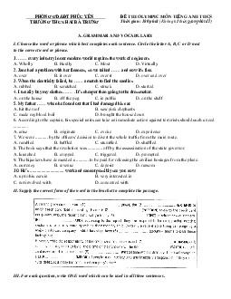 Đề Thi Olympic Môn Tiếng Anh Thcs Trường Thcs Hai Bà Trưng Phòng GD&ĐT Phúc Yên