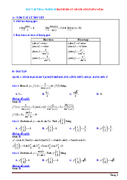 TOP 110 câu trắc nghiệm Đạo hàm của hàm số lượng giác (có đáp án)