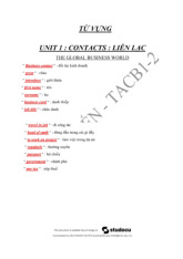 Tổng hợp từ vựng tiếng anh cơ bản 2: Unit 1 đến Unit 15 | Học viện tài chính