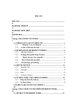 Giáo trình môn Tin học cơ sở