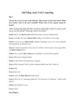 Giải Tiếng Anh 8 Unit 2: Speaking | Friends Plus