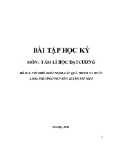 Đề cương môn Tâm lý học đại cương - Trường Đại học lao động -  xã hội.