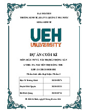 Dự án cuối kì môn Đầu tư và tài trợ bất động sản | Đại học Kinh tế Thành phố Hồ Chí Minh