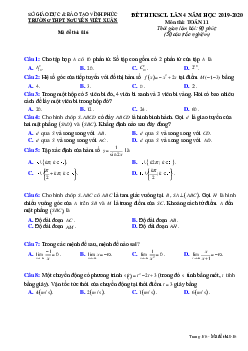 Đề KSCL Toán 11 lần 4 năm 2019 – 2020 trường THPT Nguyễn Viết Xuân – Vĩnh Phúc