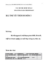 Nội dung:Hệ thống quản lý chất lượng như GMP, HACCP, SQF các doanh nghiệp sản xuất thực nông sản, thủy sản môn Quản lý chất lượng sản phẩm   | Học viện Nông nghiệp Việt Nam