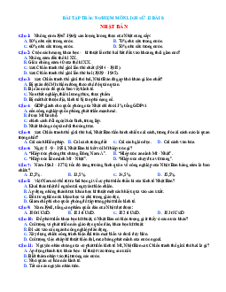 Trắc nghiệm Sử 12 bài 8 có đáp án: Nhật Bản