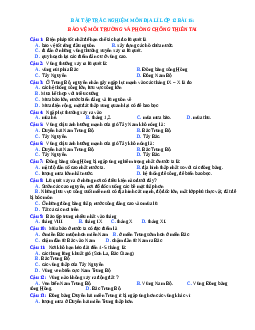 Trắc nghiệm Địa 12 bài 15 có đáp án: Bảo vệ môi trường và phòng chống thiên tai