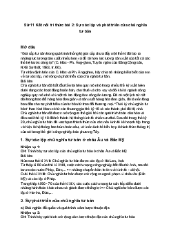 Lịch sử 11 Kết nối tri thức bài 2: Sự xác lập và phát triển của chủ nghĩa tư bản