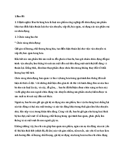 Nội dung lý thuyết môn học Bao bì và thương hiệu hàng hóa nội dung về Bao bì