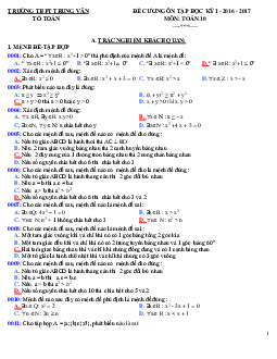 Đề cương ôn tập học kỳ I Toán 10 trường THPT Trung Văn – Hà Nội