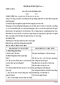 Giáo án Toán lớp 1 Sách Cánh Diều Tuần 35