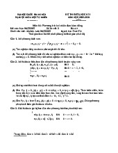 Đề thi Phương trình vi phân đạo hàm riêng (Ngành học Toán Tin) đề số 1 giữa kỳ 2 năm học 2020-2021 | Trường Đại học Khoa học tự nhiên, Đại học Quốc gia Hà Nội