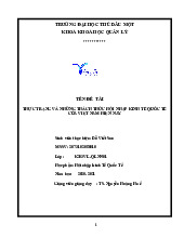 Bài Tiểu Luận Môn Hội Nhập Kinh Tế | Đại học Thủ Dầu Một