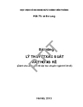 Bài giảng môn Xác suất thống kê | Học viện Công Nghệ Bưu Chính Viễn Thông