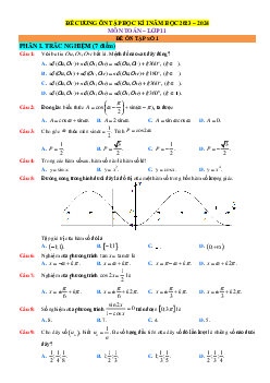 Đề cương kiểm tra HK1 Toán 11 Kết nối tri thức 2023-2024